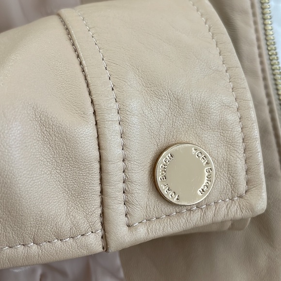 Tory Burch soft LAMB leather tan jacket w quilting - Picture 8 of 8